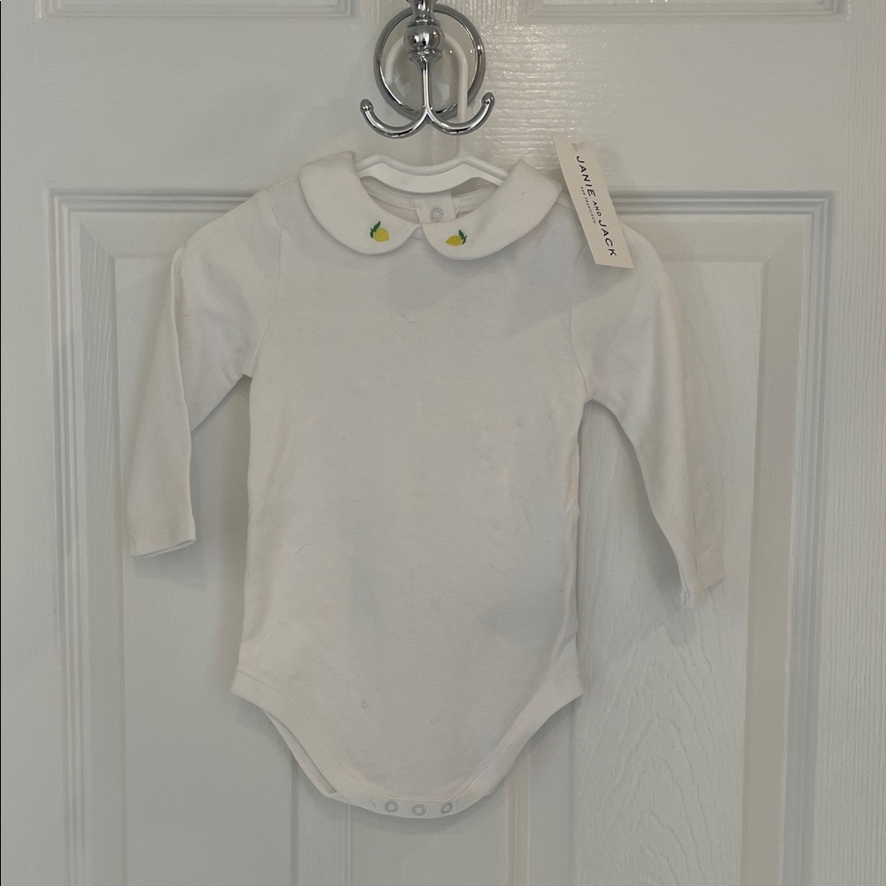 Janie and Jack White Bodysuit with Lemon Accents